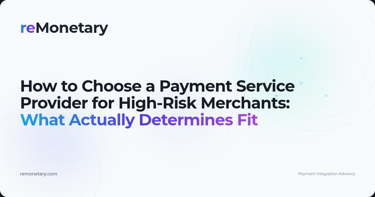 How to Choose a Payment Service Provider for High-Risk Merchants: What Actually Determines Fit
